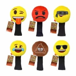 Emoji Golf Headcovers - Poop, Angry, Bandit, Wink, Sunglasses, Crying With Laughter