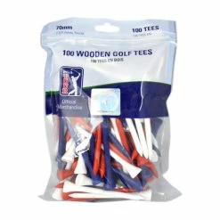 PGA TOUR 100 Wooden Golf Tees 7 Cm - MailOrderGolf - Cheap Golf Products